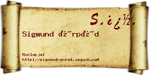 Sigmund Árpád névjegykártya
